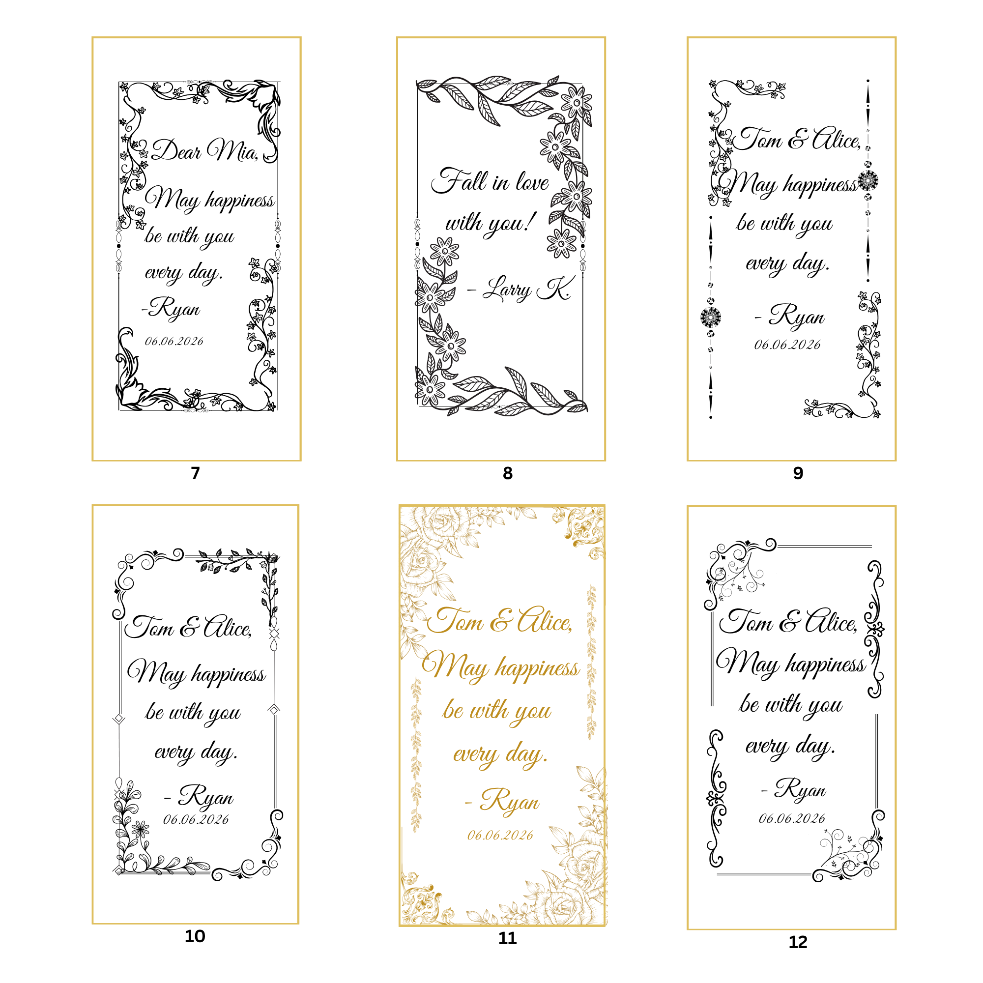 Floral border designs 7 to 12